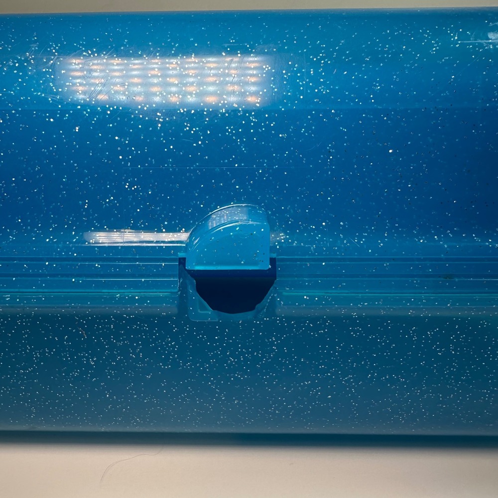 Vintage Caboodles Blue‎ Glitter Makeup Organizer Case Mirror Made in USA* - Picture 4 of 12